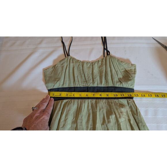 Criss Cross Sage Green & Black Lined Sleeveless Sundress, Size Small - Picture 11 of 11